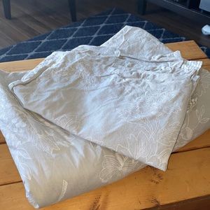 Duvet cover floral and stripe